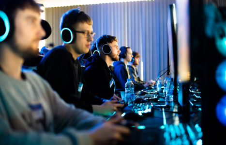 Competitors playing at the Esports festival