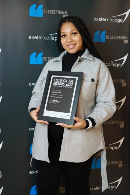 Rebekah Charles, collecting her Award.