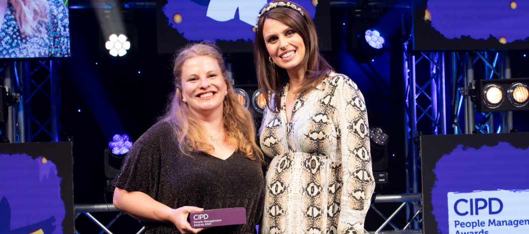 Molly receives her award at the CIPD Awards