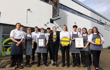 Hospitality students stand out the college restaurant with their award