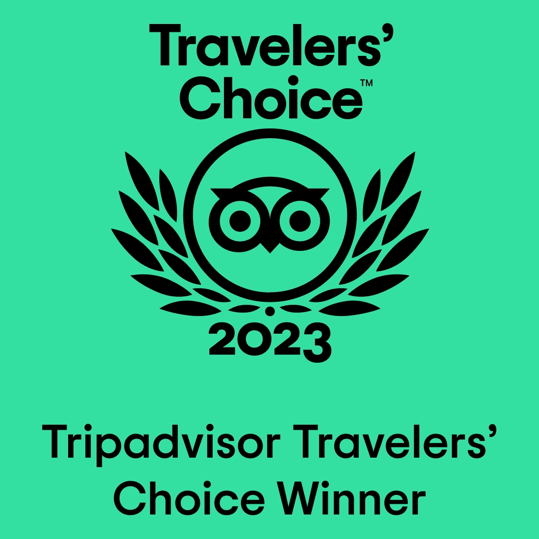 Travellers' Choice 2023 Award - TripAdvisor Travellers' Choice Winner