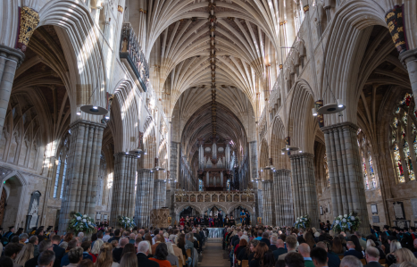 The inside of Exeter Cathedral