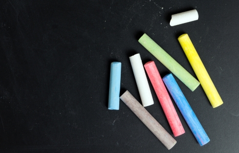 coloured chalk on a blackboard