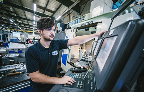 student working in the manufacturing workshop for aerospace