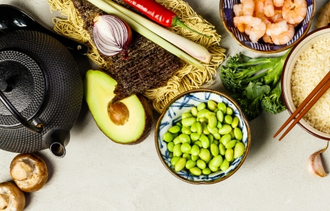 Asian food assortment