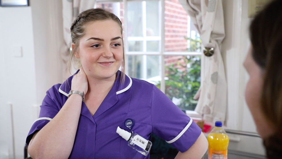 Apprenticeship student portrait in scrubs