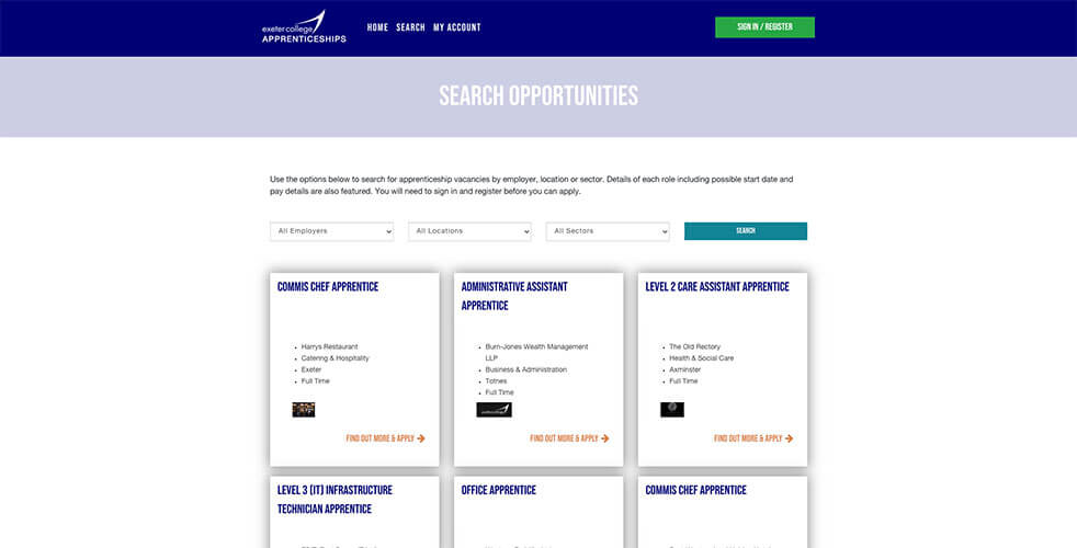 Apprenticeships Job Search site