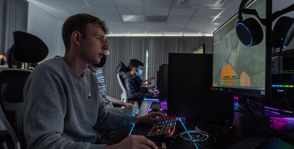 An Esports students in our dedicated ESports classroom