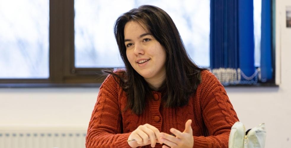 Student sat in a class room