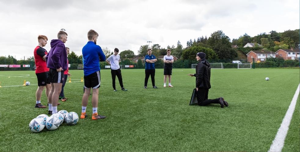 HE students on the Football Pitch