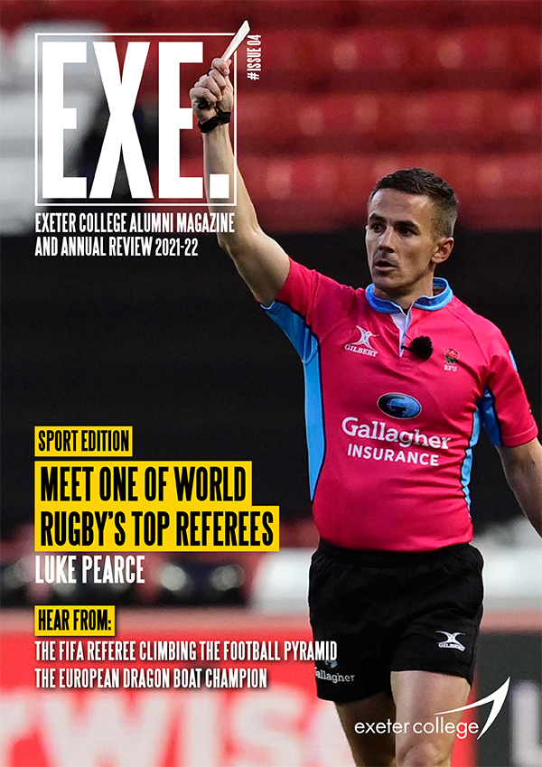 Cover image of EXE Issue 4 picturing alumni Luke Pearce.