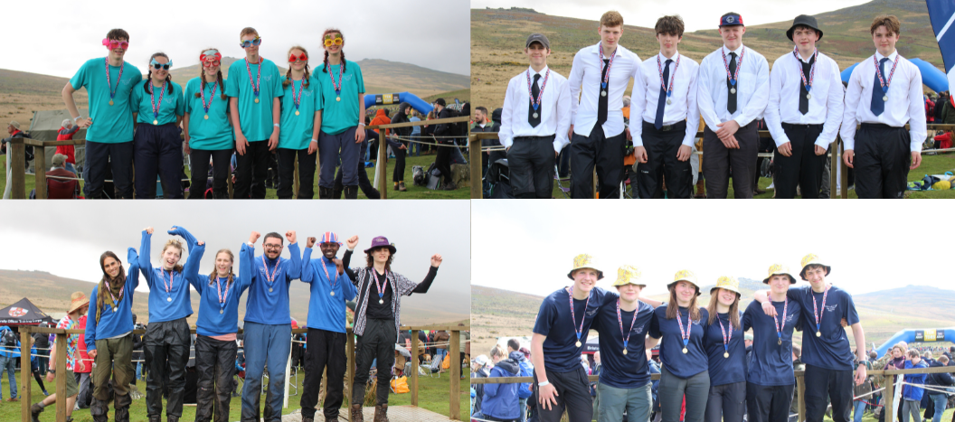 All four ten tors groups team photo displayed in a set of four images