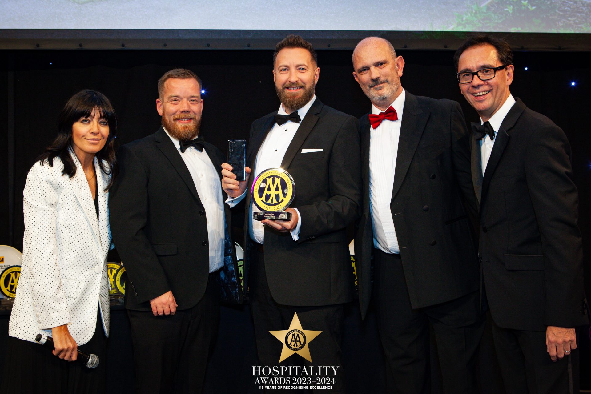 Staff collect award at AA Hospitality Awards