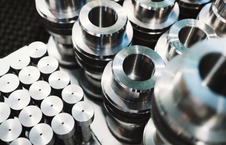 Industrial background from metal parts produced in metal industry