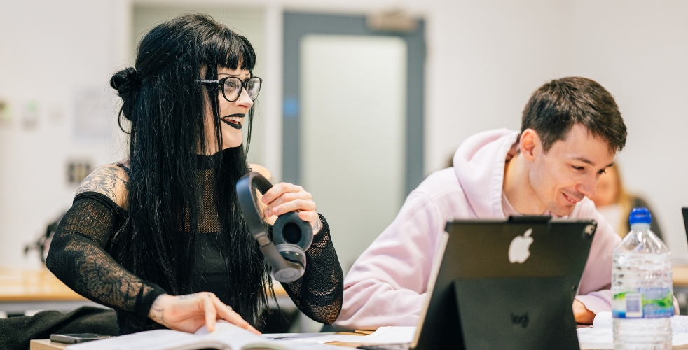 Two Access students in class