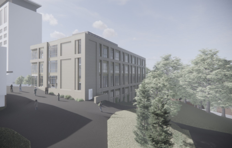 An architects visualisation of what the new building will look like.