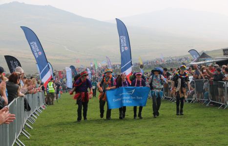 Ten Tors students crossing the finishing line