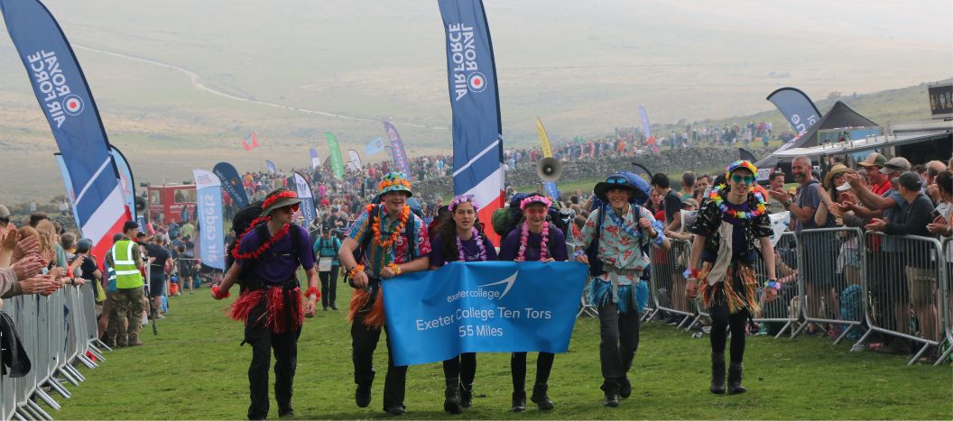 Ten Tors students crossing the finishing line