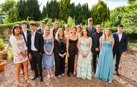 The Michael Caines Academy graduating class of 2024 stand in the herb garden