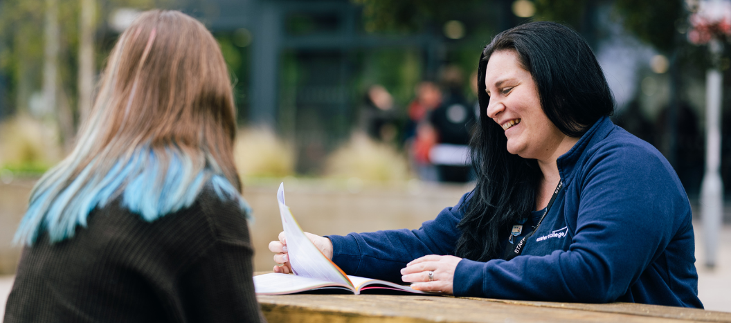 One of our College Advisers speaking to a student