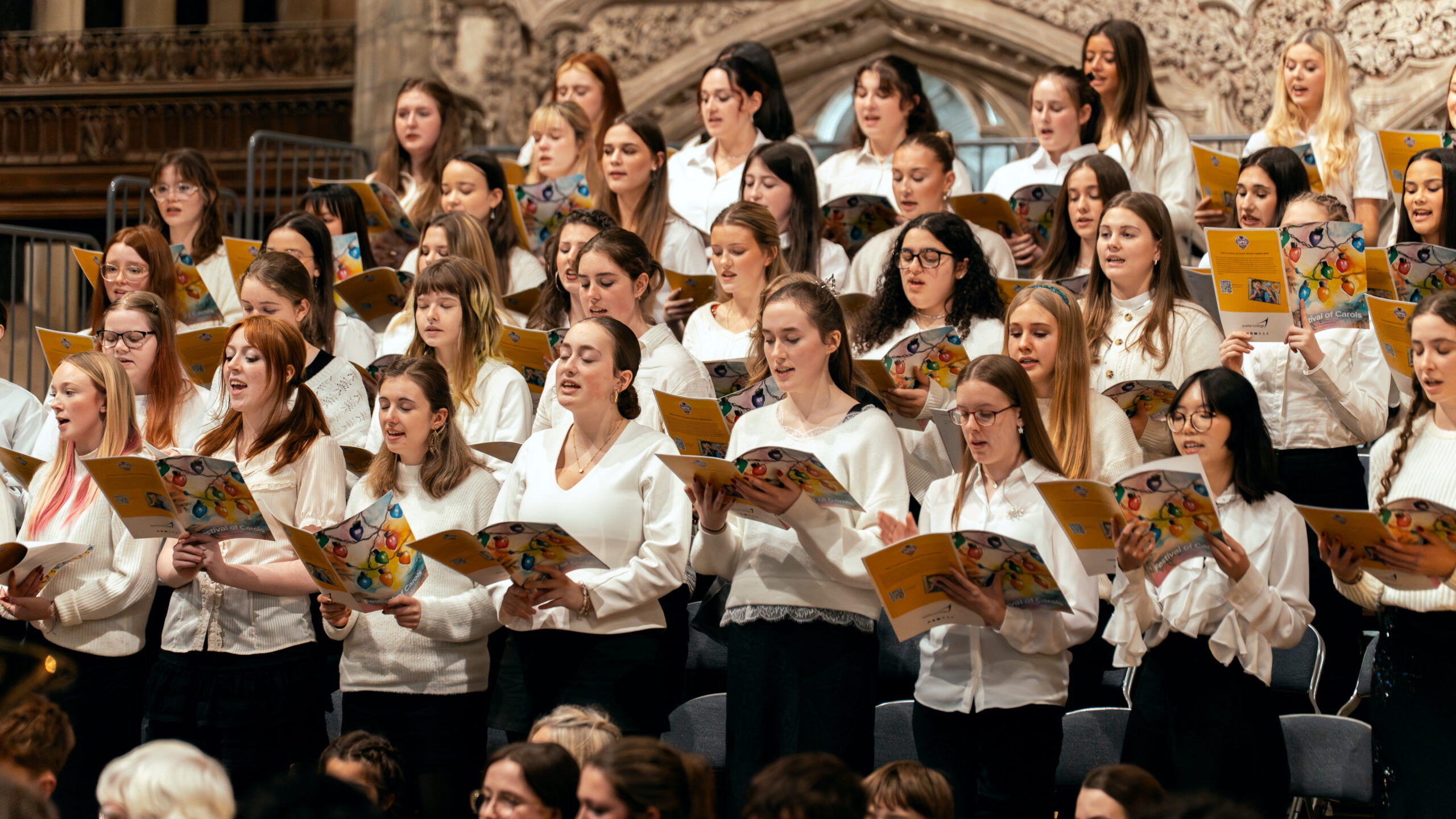 Choir singers performing