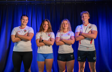 Exeter College Sports Students in international rugby shirts